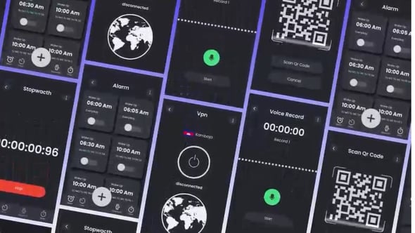 Videohive Dark theme mobile UI