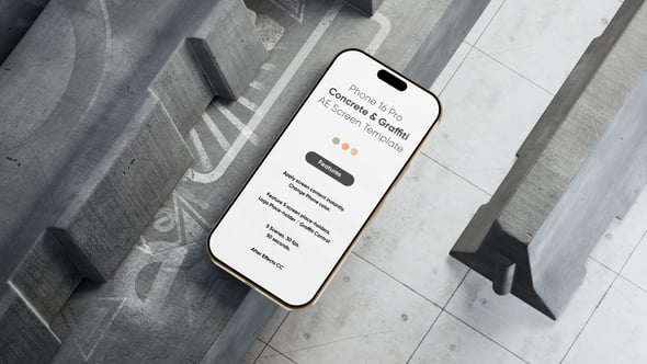 Videohive Phone 16 Pro Concrete and Graffiti Screen Template