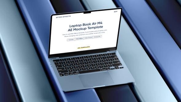 Videohive Laptop Book Air Screen Mockup Template
