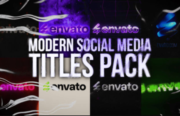 Videohive 8 Modern Social Media Titles Pack