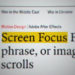 Videohive Screen Focus FX