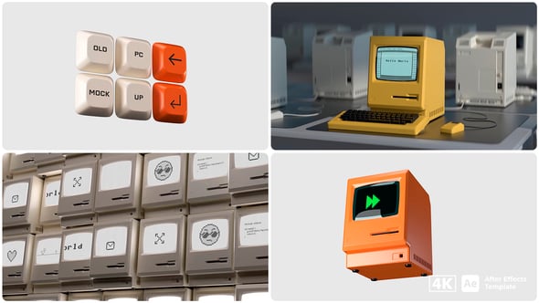 Videohive Retro PC Mockup | After Effects Template