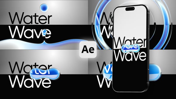 Videohive Water Drop Aqua Fluid Wave Transitions