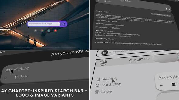 Videohive 4K ChatGPT-Inspired Search Bar – Logo & Image Variants