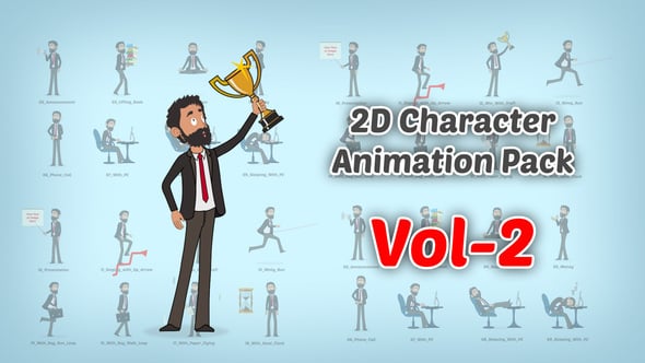 Videohive 2D character Animation Pack Vol 2
