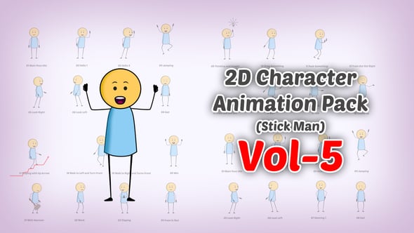 Videohive 2D character Animation Pack Vol 5 (Stick Man)