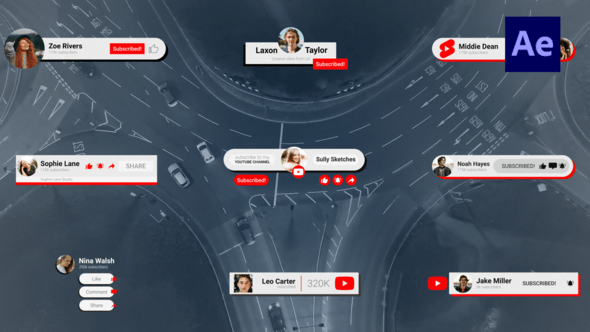 Videohive Clean Social Media Titles /Ae