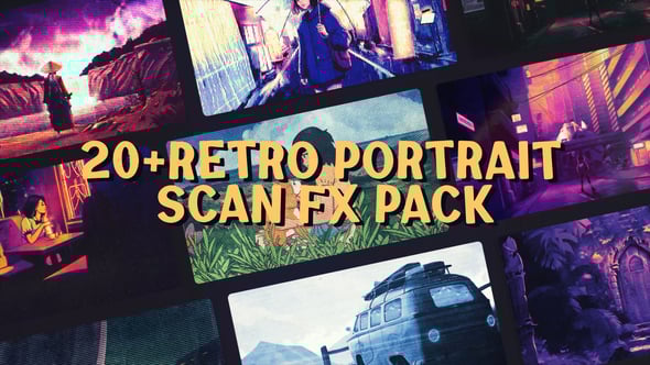 Videohive Retro Portrait Scan FX – VHS Grunge Texture & Analog Frame Pack