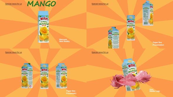 Videohive Juice and Milk Drink Box Mockup