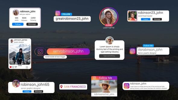Videohive Instagram Follow Elements