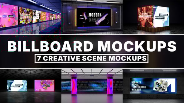 Videohive Modern 3D Billboard Scene Kit – Metro & Exhibition Advertising Templates