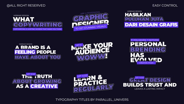 Videohive Typography Titles | AE 59387956