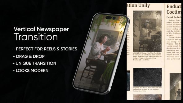 Videohive Vertical Newspaper Transition