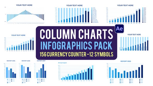 Videohive Column Charts Infographics Pack