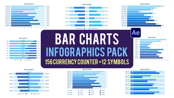 Videohive Bar Charts Infographics Pack