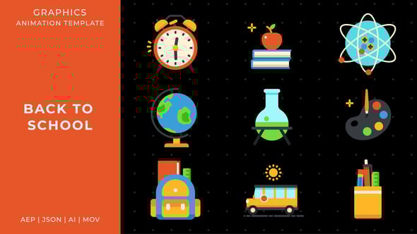 Videohive Back to school graphic animation template | After Effects