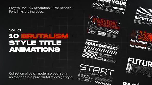 Videohive Brutalism Titles vol. 02
