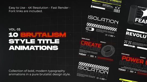 Videohive Brutalism Title vol. 03