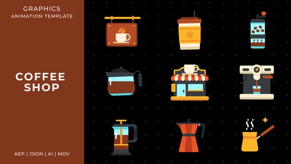Videohive Coffee shop graphic animation template | After Effects