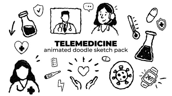 Videohive Telemedicine – Animated Doodle Sketch Pack