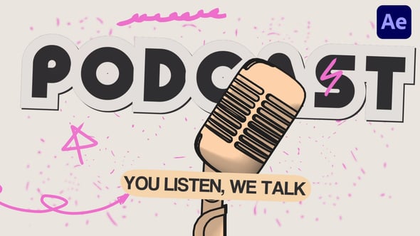Videohive Bold Outline Podcast Opener