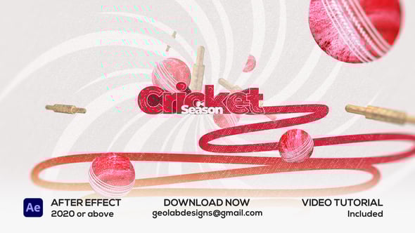 Videohive Red Ball Cricket Titles