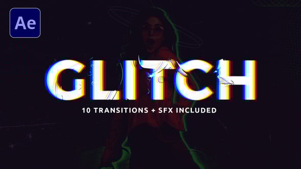 Videohive Monochrome Glitch Transitions