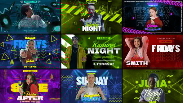 Videohive Neon Beats Freeze Frame Pack