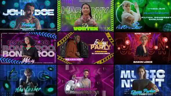 Videohive Neon Rhythm Freeze Frame Pack