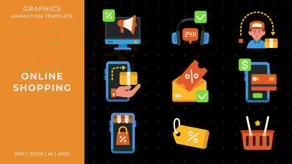 Videohive Online shopping graphic animation template | After Effects