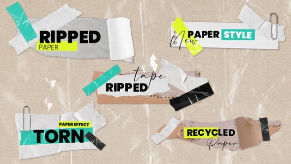 Videohive Torn Crumple Paper Tapes Titles Lowerthirds 2