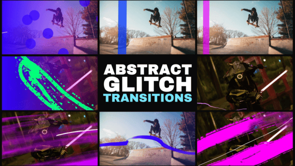 Videohive Abstract Grunge Glitch Seamless Transitions | After Effects 59358737