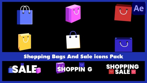 Videohive Shopping Bags And Sale Icons Pack for After Effects