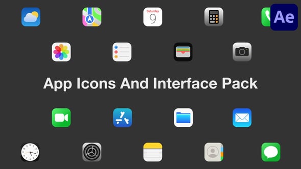 Videohive App Icons And Interface Pack for After Effects