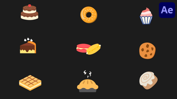 Videohive Baking Looped Icons for After Effects