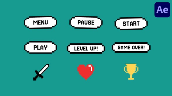 Videohive Pixel Game UI And Retro Icons | After Effects