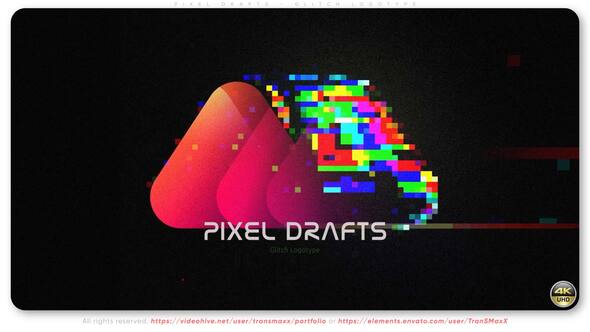 Videohive Pixel Drafts – Glitch Logotype