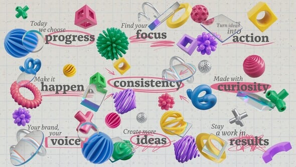 Videohive Playful 3D Marker Titles