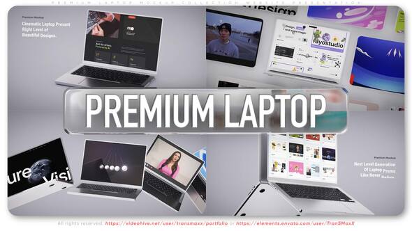 Videohive Premium Laptop Mockup Collection – Website Presentation