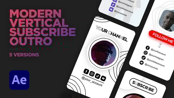 Videohive Modern Vertical Subscribe Outro