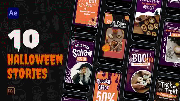 Videohive Halloween Sale Social Media Stories For AE