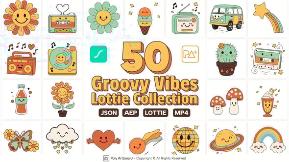 Videohive Groovy Vibes Lottie Collection