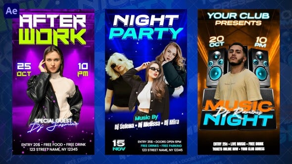 Videohive Night Party Instagram Reels