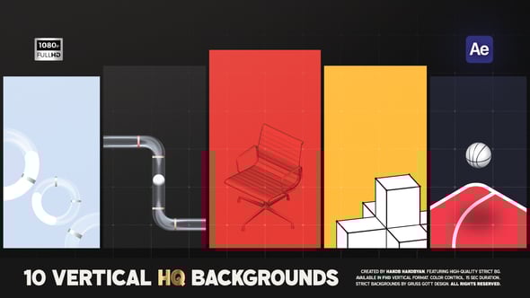 Videohive Vertical Geometric 3D Backgrounds