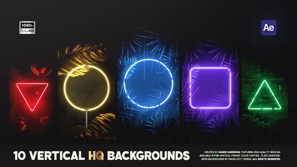 Videohive Vertical Neon Backgrounds
