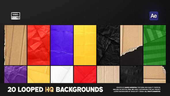 Videohive Vertical Craft Paper Backgrounds