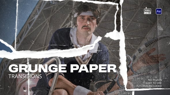 Videohive Grunge Paper Transitions 59325375