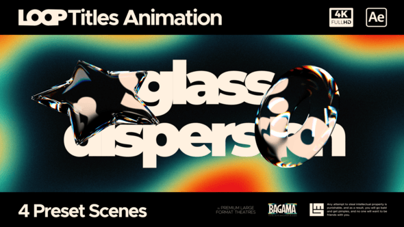 Videohive Looped Title Glass Dispersion Scenes