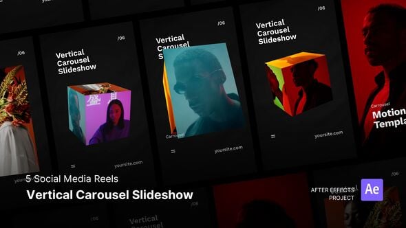 Videohive Reels – Vertical Carousel Slideshow Effect After Effects Project Files
