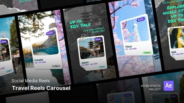 Videohive Reels – Travel Reels Carousel After Effects Project Files